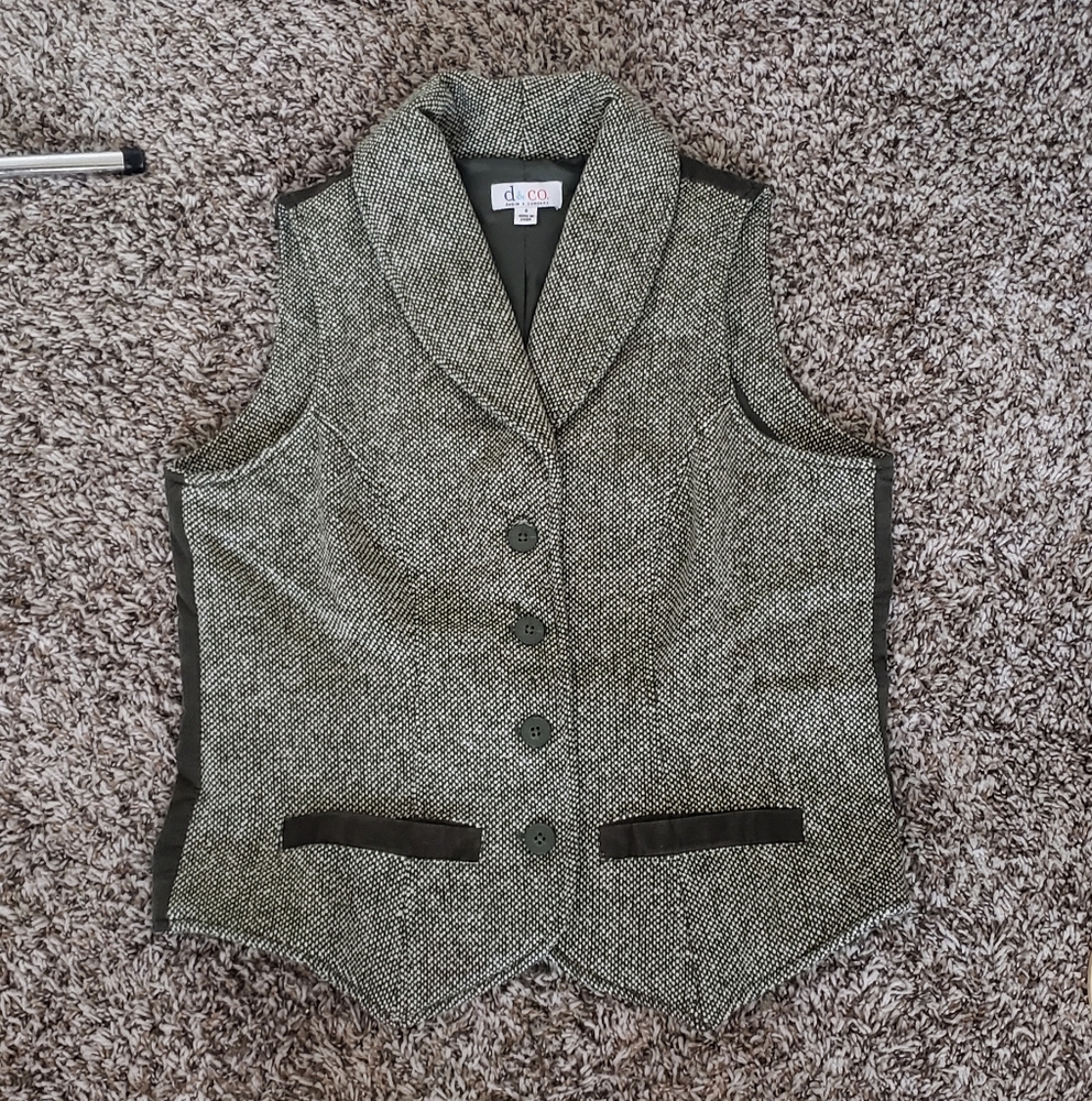 Green Tweed Vest